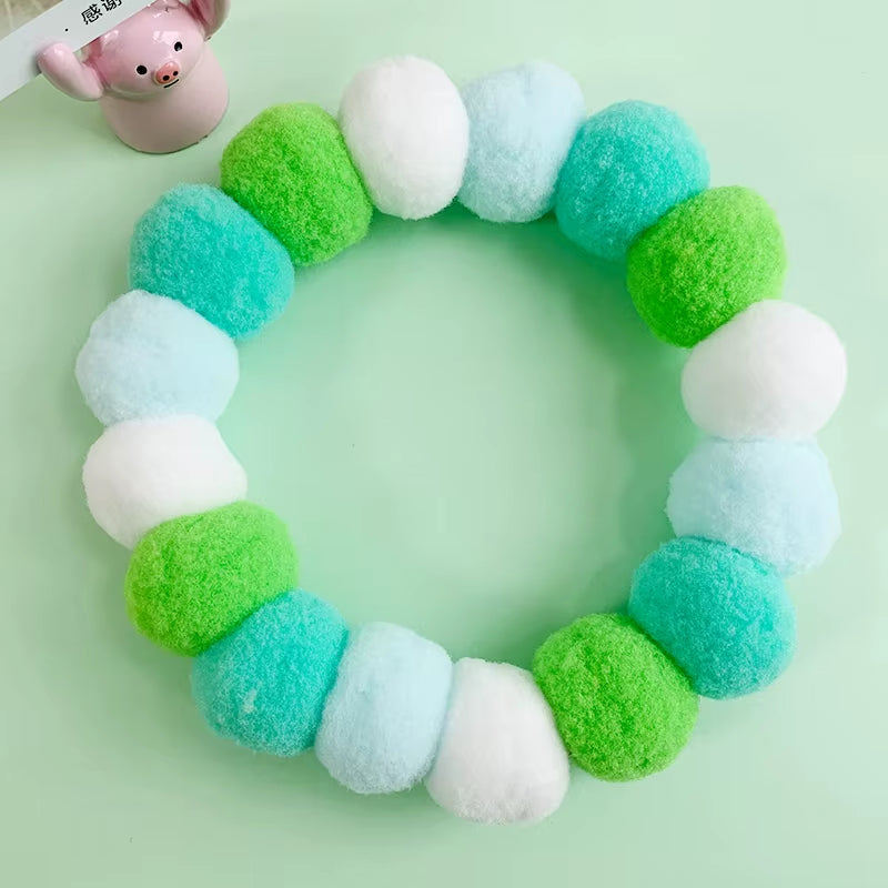 Elastic Plush Pom Ball Pet Collar Christmas Decoration Dog Bowtie Cat Necklace Pet Cat Bow Dog Grooming Accessories