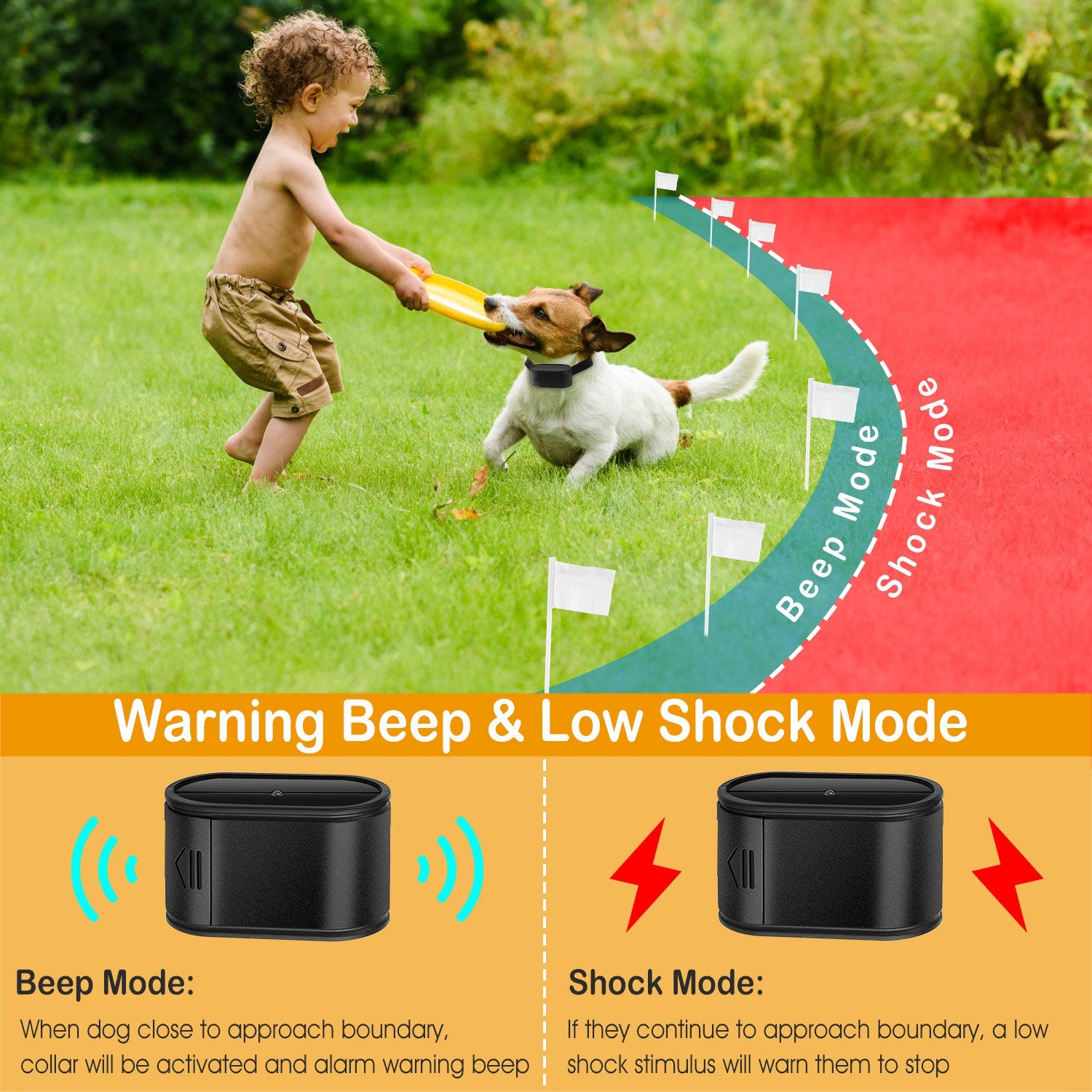Electric Dog Fence System with Water-Resistant Collar