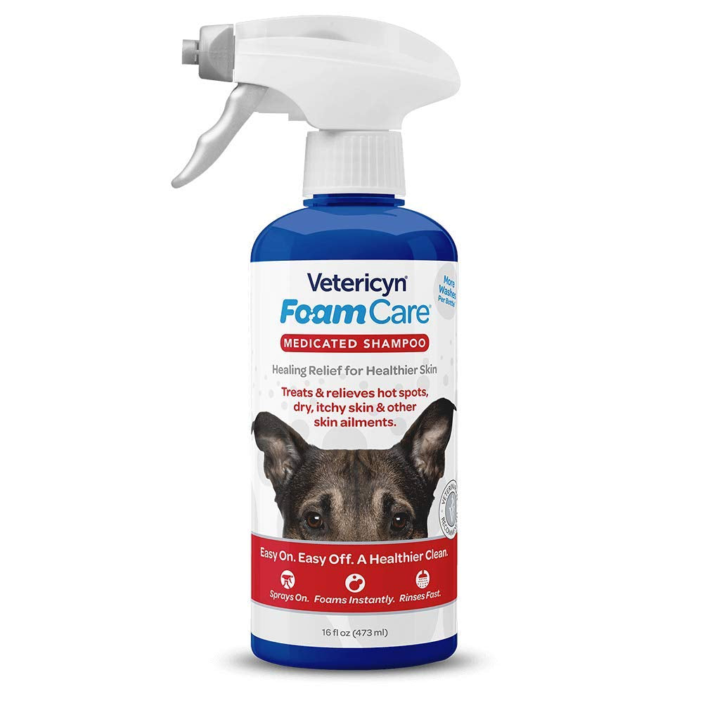 Foamcare Dog Shampoo and Conditioner - Instant Foaming, Spray-On Hypoallergenic Shampoo, Plant-Based Formula for Dogs and Cats. 16 Ounce