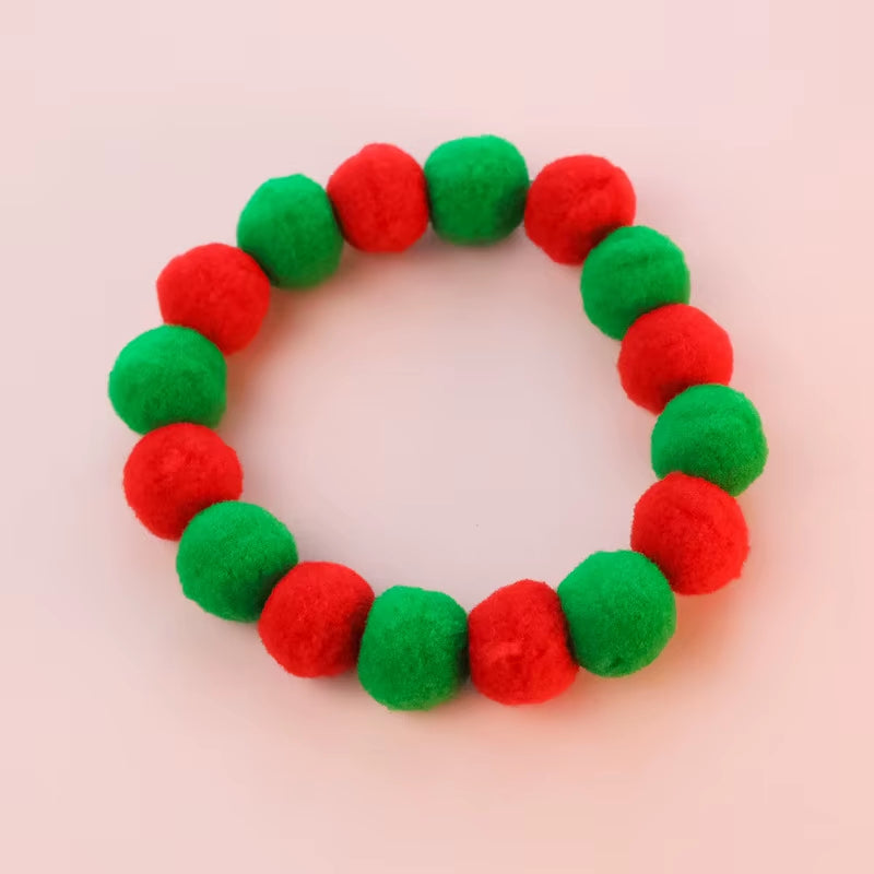 Elastic Plush Pom Ball Pet Collar Christmas Decoration Dog Bowtie Cat Necklace Pet Cat Bow Dog Grooming Accessories
