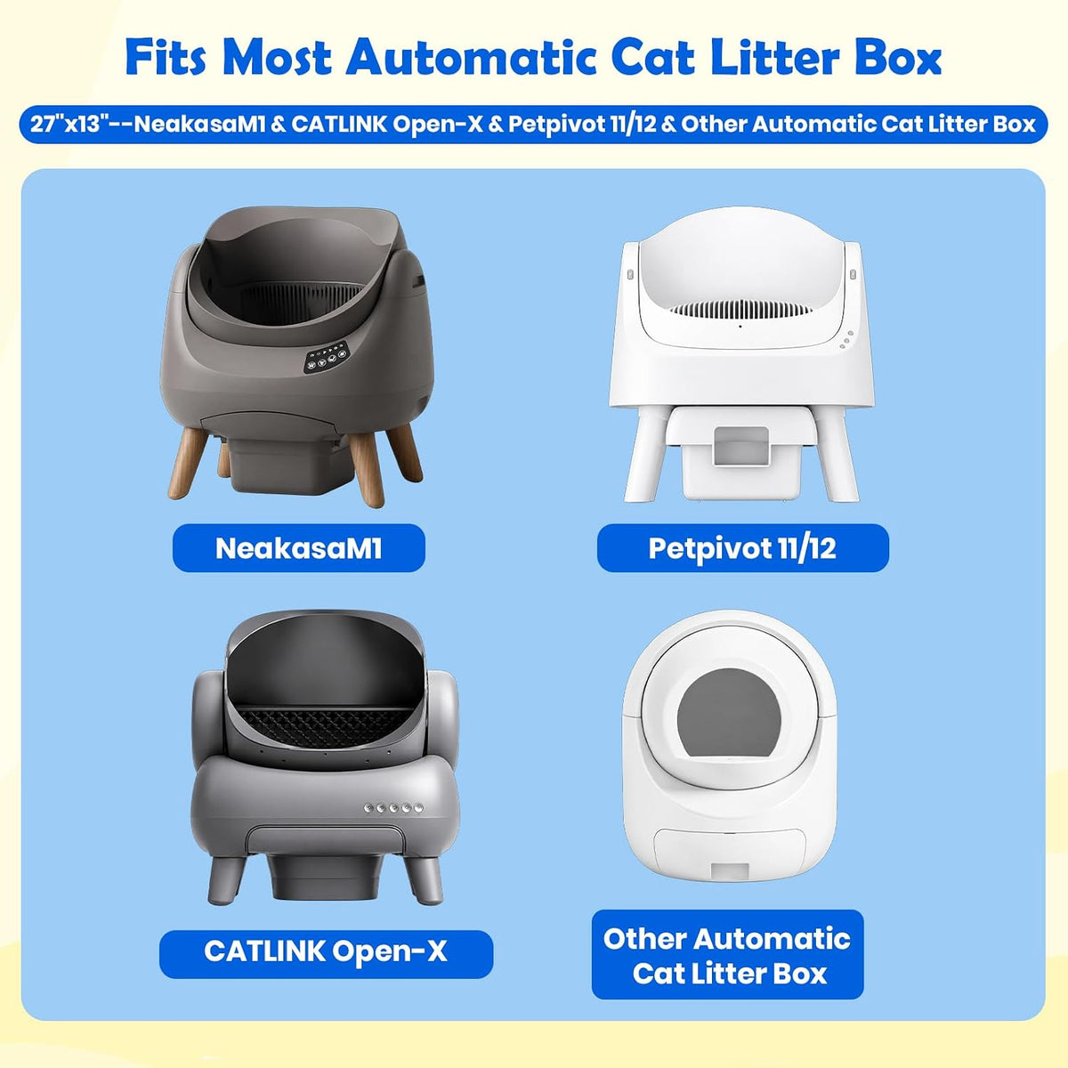 160 Count Automatic Cat Litter Box Liners Bags 27"X13" Drawstring Handle
