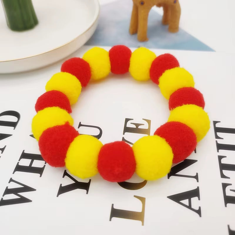 Elastic Plush Pom Ball Pet Collar Christmas Decoration Dog Bowtie Cat Necklace Pet Cat Bow Dog Grooming Accessories