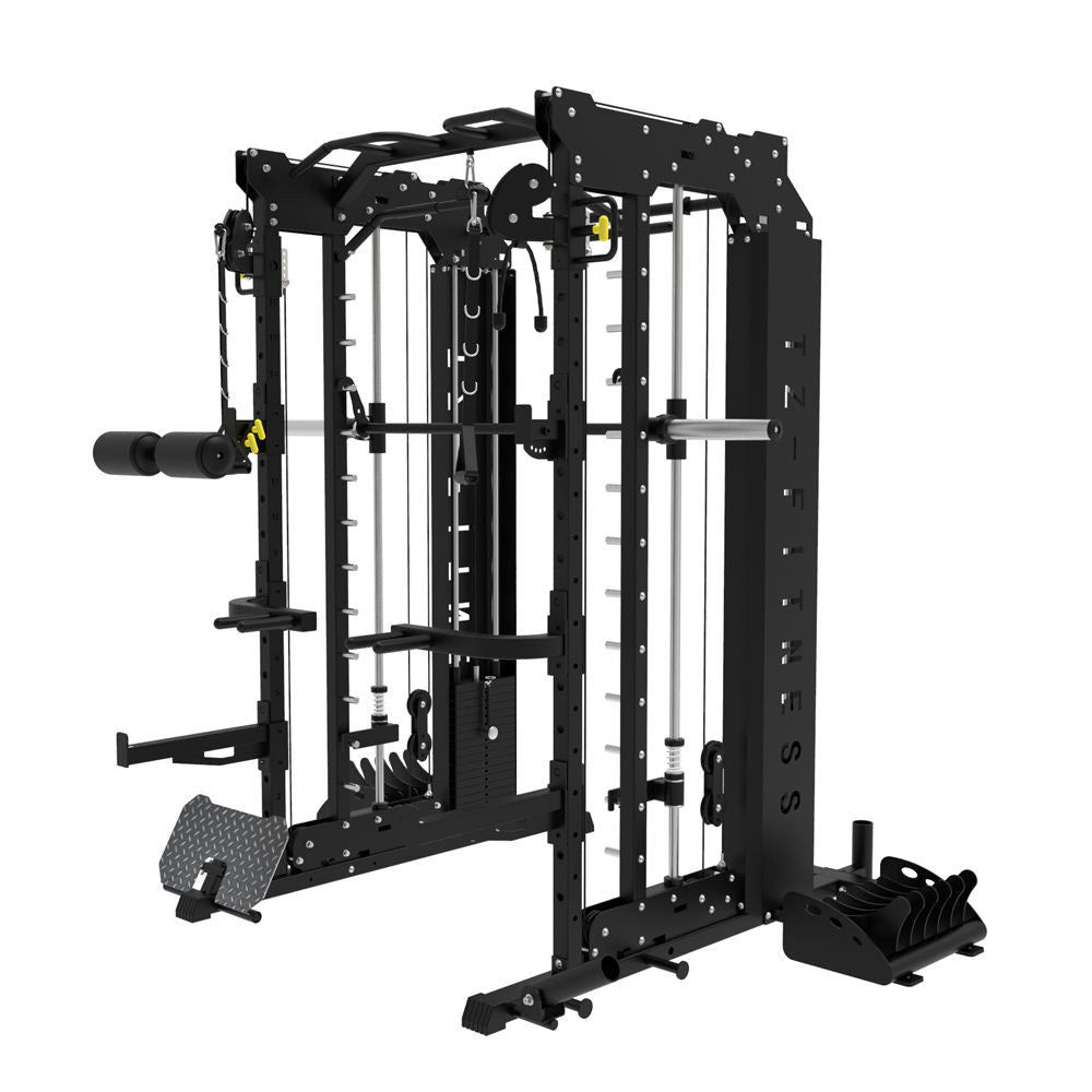 Ultimate All-in-One Smith Machine - Cable Crossover Power Rack Squat Trainer for Complete Home Gym