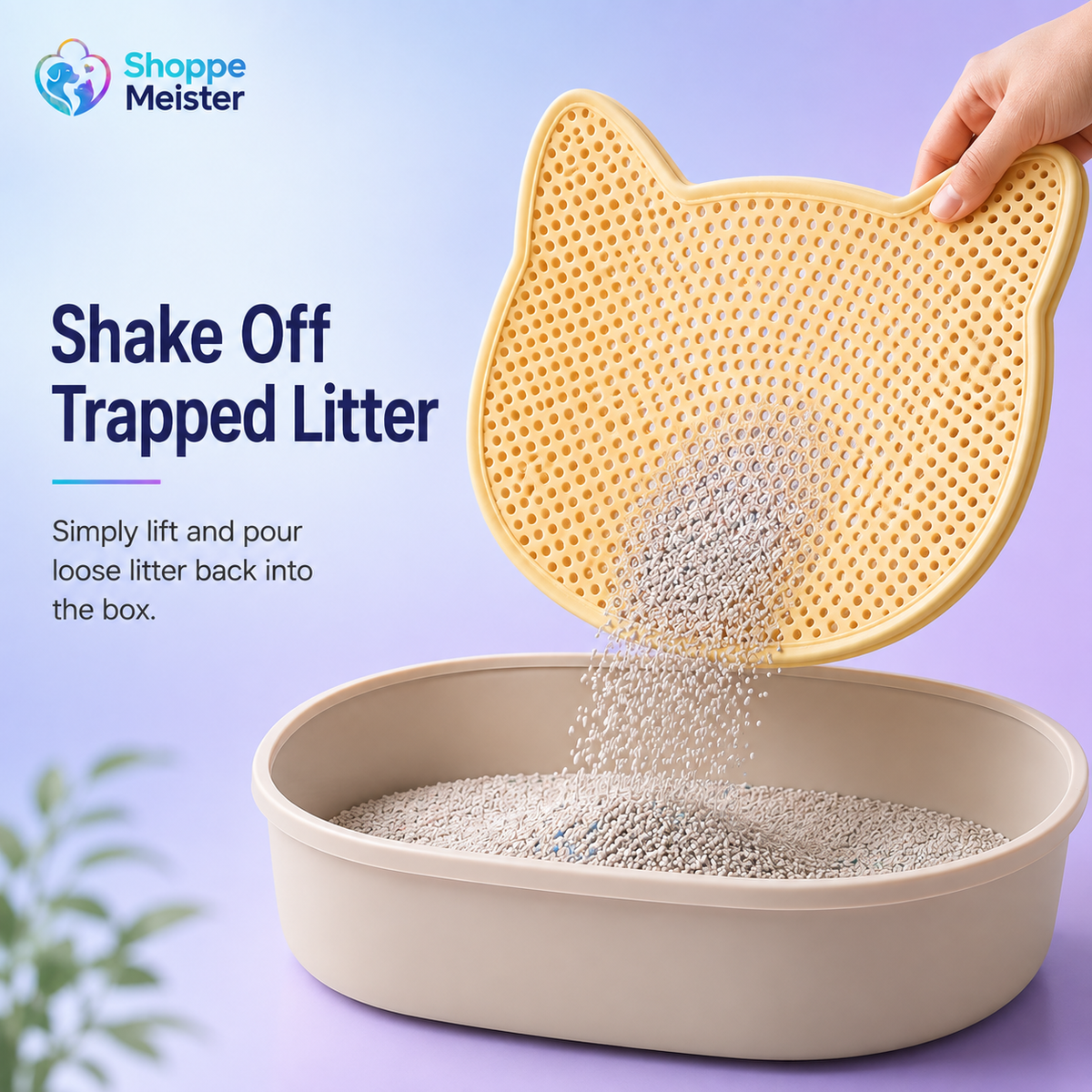 Cat-Shaped Double-Layer Litter Trapping Mat – EVA Waterproof Floor Protector