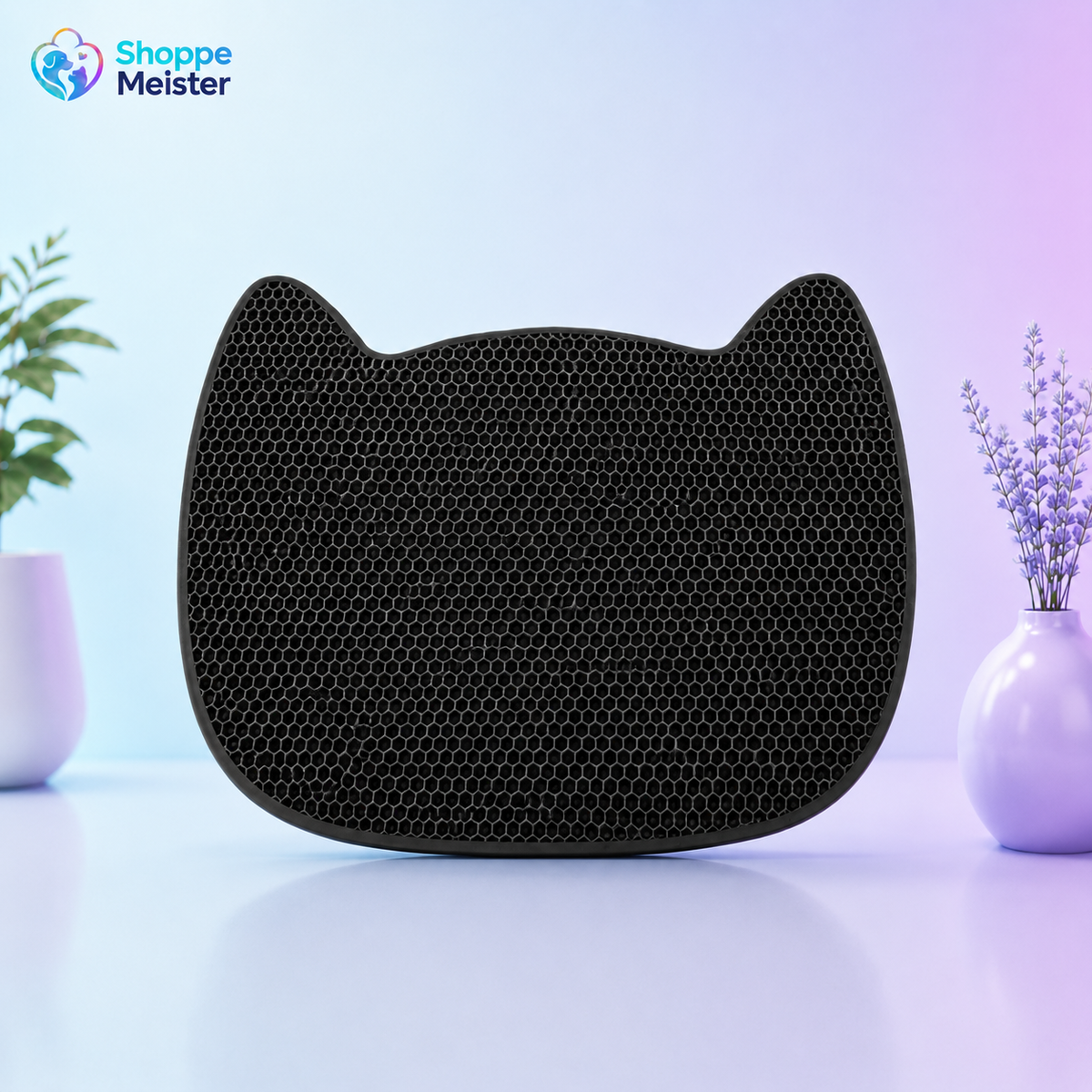 Cat-Shaped Double-Layer Litter Trapping Mat – EVA Waterproof Floor Protector