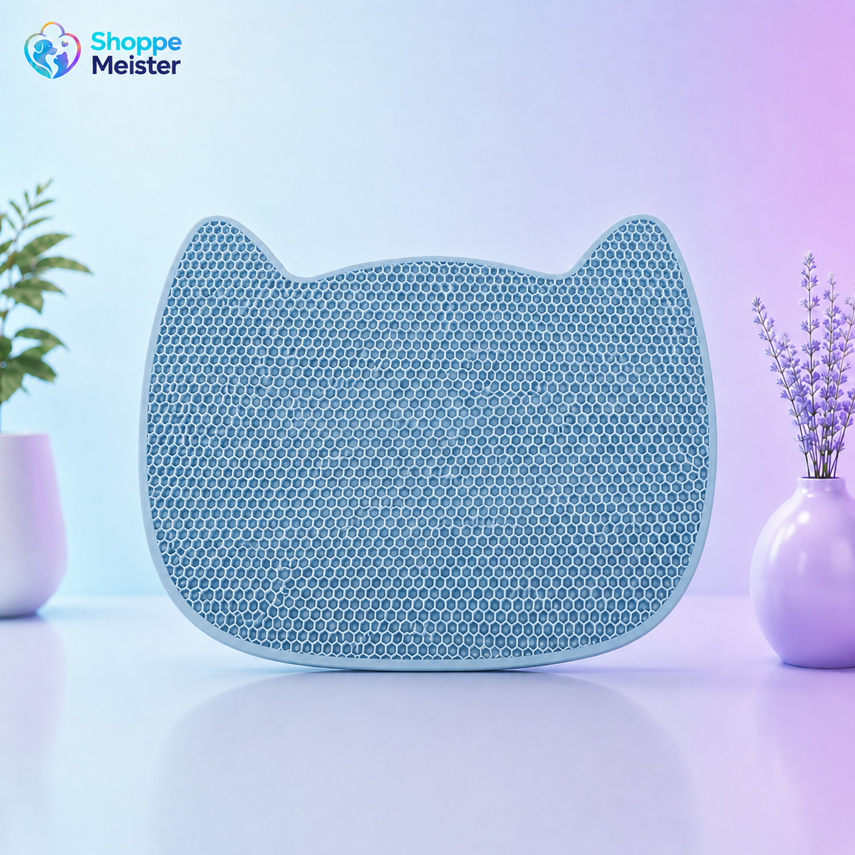 Cat-Shaped Double-Layer Litter Trapping Mat – EVA Waterproof Floor Protector