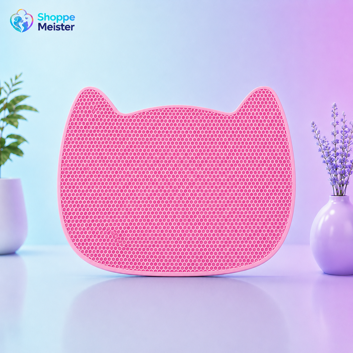 Cat-Shaped Double-Layer Litter Trapping Mat – EVA Waterproof Floor Protector