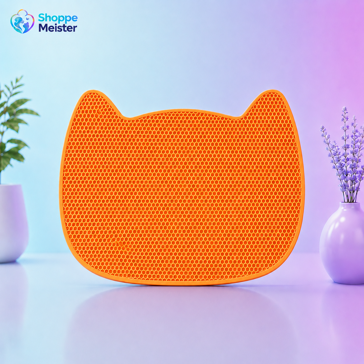 Cat-Shaped Double-Layer Litter Trapping Mat – EVA Waterproof Floor Protector