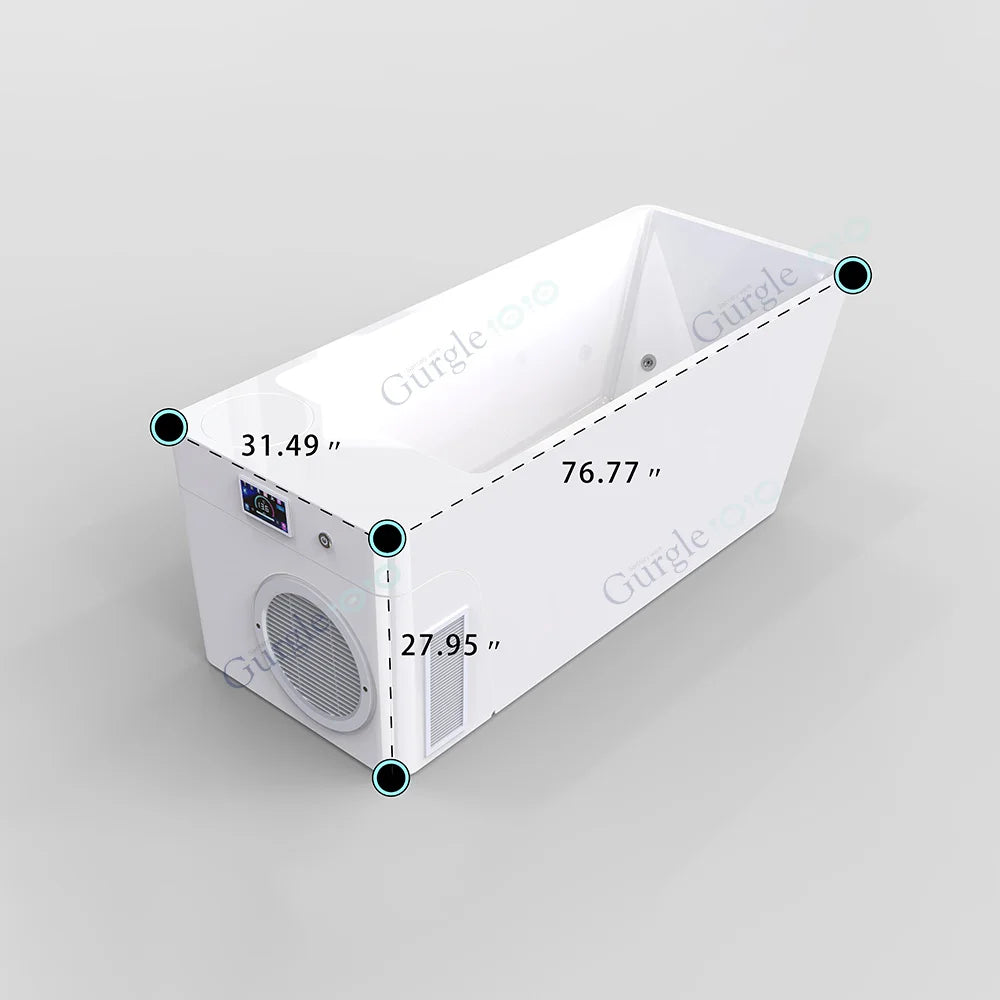 Acrylic Cold Plunge Tub with 1HP Chiller, WiFi App Control