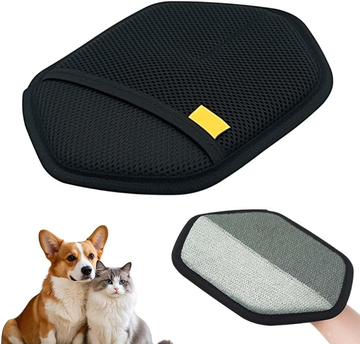 Hair Removal Glove for Pets, Electrostatic Pet Hair Remover Glove for Dogs Cats, Reusable Soft Gloves for Clothes Furniture Bed Couch Carpet Car Seat Cleaning (Black)