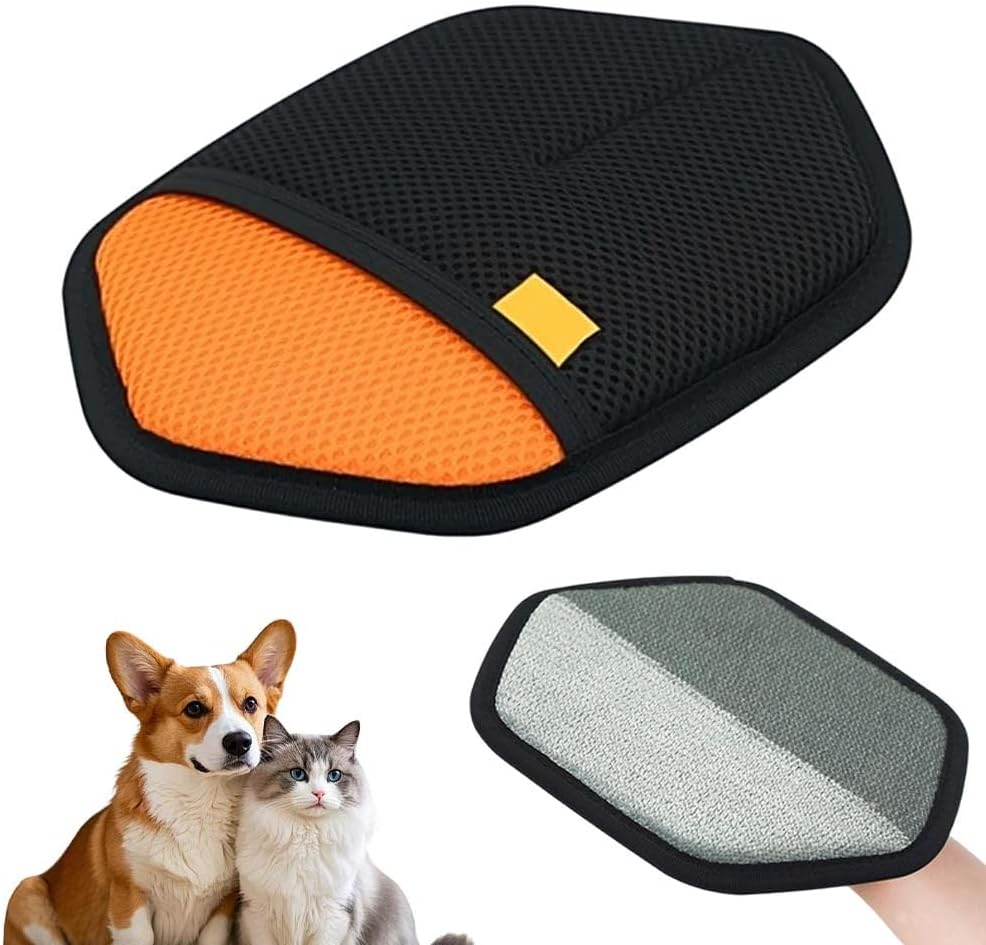 Hair Removal Glove for Pets, Electrostatic Pet Hair Remover Glove for Dogs Cats, Reusable Soft Gloves for Clothes Furniture Bed Couch Carpet Car Seat Cleaning (Black)