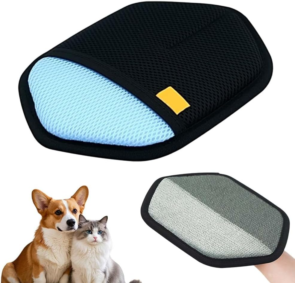 Hair Removal Glove for Pets, Electrostatic Pet Hair Remover Glove for Dogs Cats, Reusable Soft Gloves for Clothes Furniture Bed Couch Carpet Car Seat Cleaning (Black)