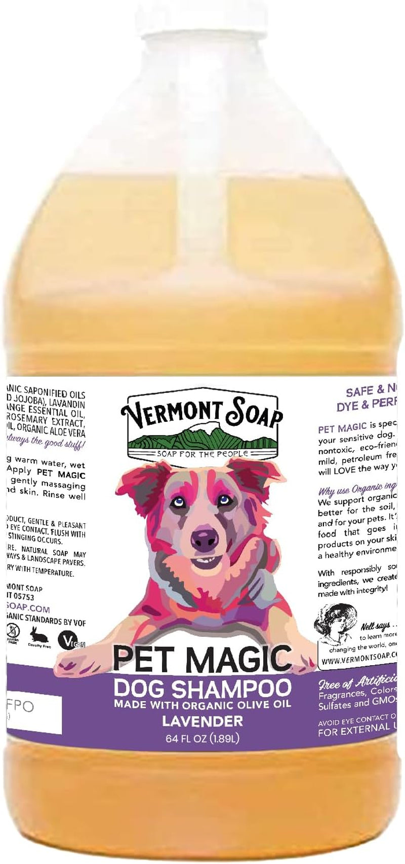 Organic Pet Shampoo, Original Citrus Natural Dog Shampoo, 64Oz
