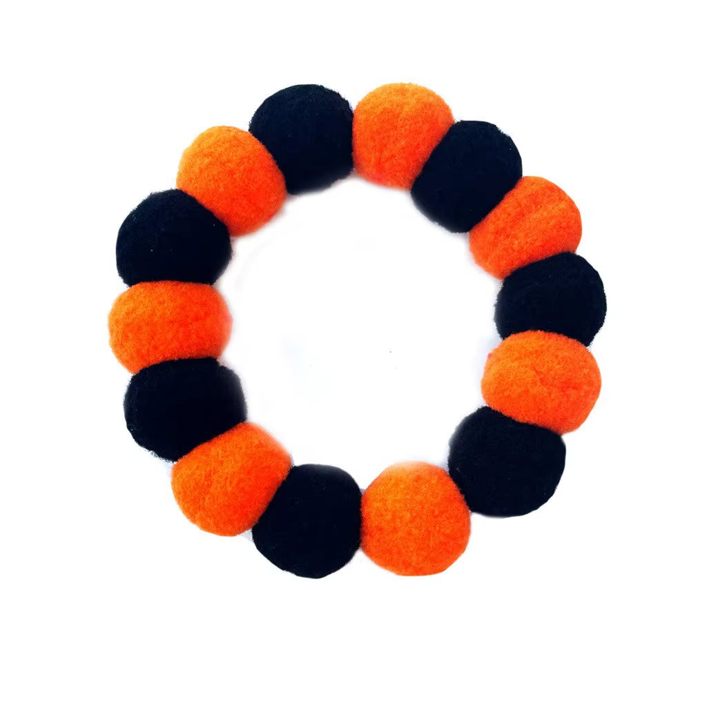Elastic Plush Pom Ball Pet Collar Christmas Decoration Dog Bowtie Cat Necklace Pet Cat Bow Dog Grooming Accessories
