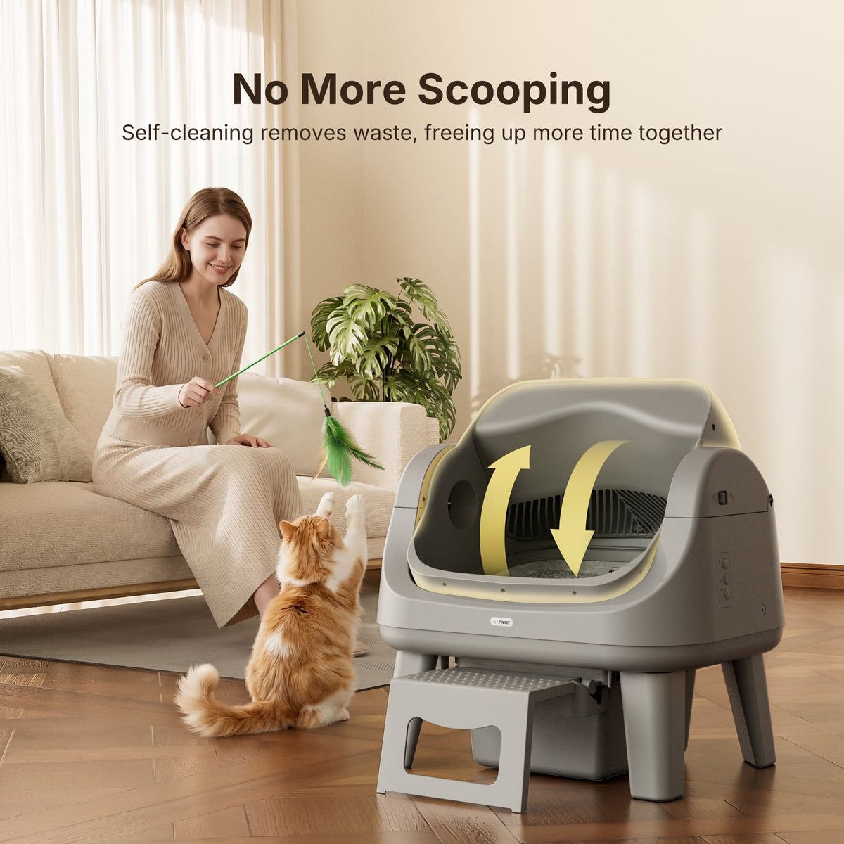 AS12 Automatic Self-Cleaning Cat Litter Box, Steel