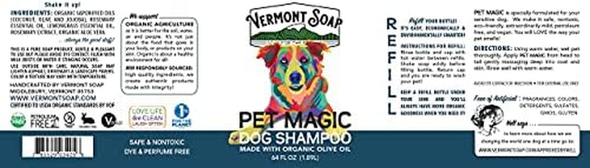 Organic Pet Shampoo, Original Citrus Natural Dog Shampoo, 64Oz