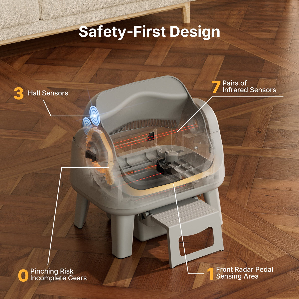 AS12 Automatic Self-Cleaning Cat Litter Box, Steel